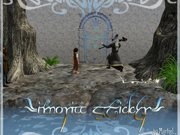 Sims 3 — Ithildin Carvings of King Durin at Moria by murfeel — Mellon! Speak Friend and enter... This wall sticker is