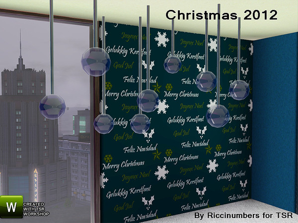 Sims 3 — Christmas 2012 Hanging Bulbs by TheNumbersWoman — A Bit of Christmas for your Sims, By RicciNumbers. TSRAA.
