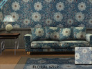 Sims 3 — Floral Wisp Pattern by Cyyan2 — white flowers on a blue speckled background