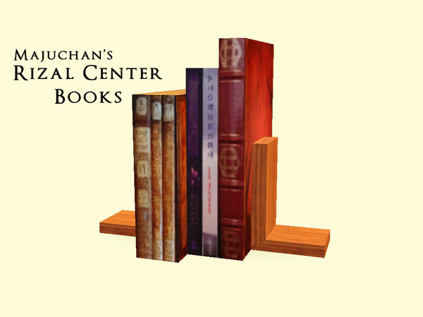 Sims 3 — Rizal Center Books by Majuchan — Your favorite books to place on center of shelf, with book ends on both ends.