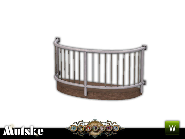 Sims 3 — Modern Oval Balcony by Mutske — 3 Recolorable parts. Environment 2. With 7 slots. You have to use Moveobjects on