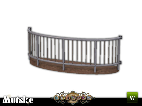 Sims 3 — Modern Oval Balcony by Mutske — 3 Recolorable parts. Environment 2.With 11 slots. You have to use Moveobjects on
