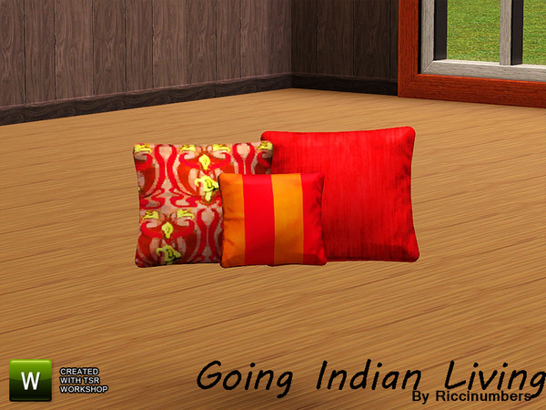 Sims 3 — Going Indian Modern  Pillow Duo by TheNumbersWoman — The calm and tranquil setting of Indian Decor. By