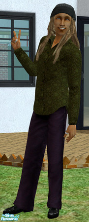 Sims 2 — Autumn Leaves - Men\'s in Moss and Moonlight by cruinne — Fall colors your Sims can wear -- this patterned shirt