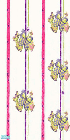 Sims 2 — Butterflies Wall Set - Wall 3 by filizk — Don\'t think you are spoiling your little sims with these colorful