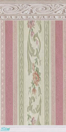 Sims 2 — Victorian Wallpapers VIII -Victorian Pink Green Scroll by drewsoltesz — More Victorian era wallpapers for your