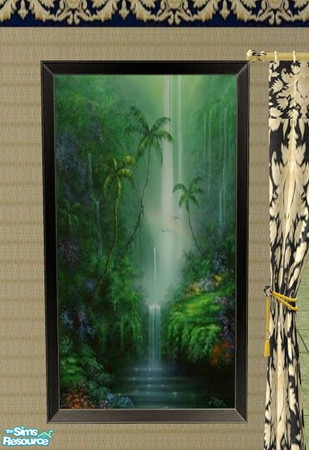 Sims 2 — Gold Coast Bedroom - Waterfall Picture by Riverwillows — Wonderful bedroom made from rich dark oak, gold damask