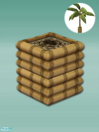 Sims 2 — Bamboo Bay - Planter Tall by Shakeshaft — Part of a set of Bamboo Furnishings for your sims beaches or patios,