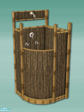 Sims 2 — Bamboo Bay - Shower by Shakeshaft — Part of a set of Bamboo Furnishings for your sims beaches or patios, set