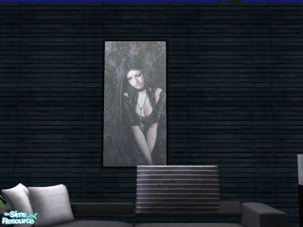 Sims 2 — Dark elf by Muccy — Victoria Frances Painting Recolor of the Painting - Art Nouveau Deco Print from the base