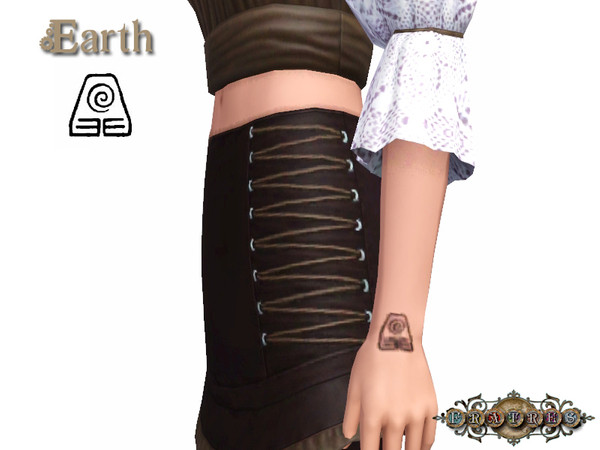 Sims 3 — Frates- Steampunk Tattoos Earth by Lulu265 — Part of the 4 elements tattoo set made for Fratres
