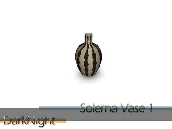 Sims 3 — Solerna Vase 1 by DarkNighTt — This vase have wavy lines. Style is old. This is small.