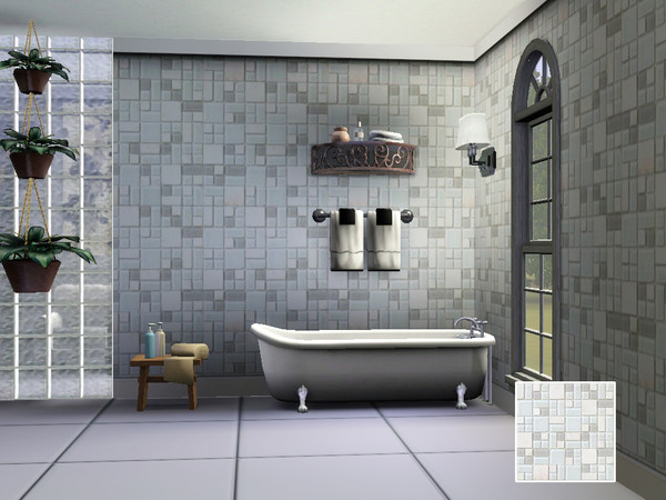 Sims 3 — white glass mosaic tiles by K_Reimer — Glass mosaic tiles, perfect for bathrooms or kitchen backsplashes.