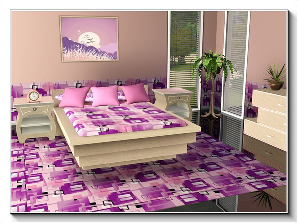 Sims 3 — Purple Montage pattern by marcorse — An overlaid design of rectangular shapes shading from white through pink to
