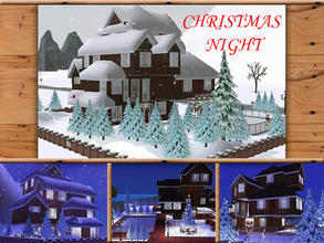 Sims 2 — evi2s Chistmas Night by evi — A weird, asymmetrical house with its rooms built one on the top of the other and