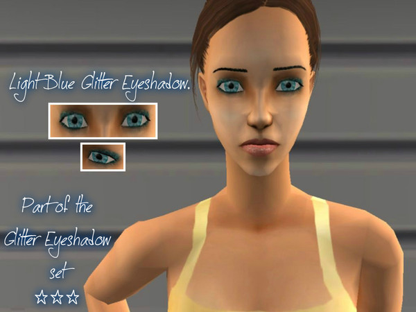 Sims 2 — [02] - Light Blue Glitter Shadow. by Xodess — - This set is made up of glitter eyeshadow. - It has 10 shades. -