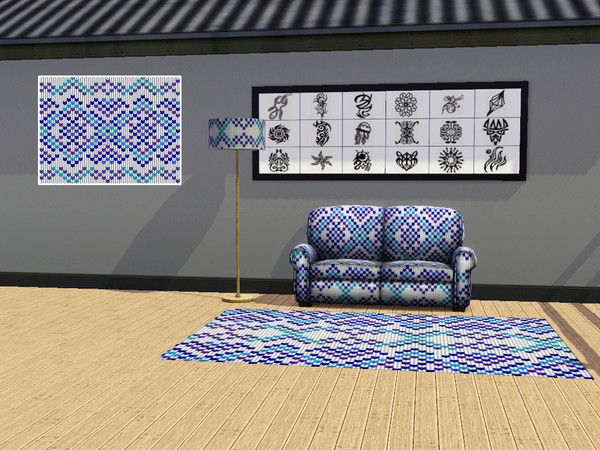 Sims 3 — Knit Pattern v1 by K_Reimer — Blue white and purple knitted pattern