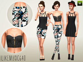 Sims 3 — Geo by ILikeMusic640 — This set include a dress, top, jeans, and a skirt.