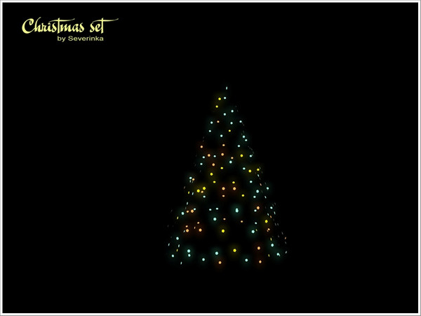 Sims 3 — Christmas garland small by Severinka_ — Small glow in the dark garland of colored lights to decorate trees. You