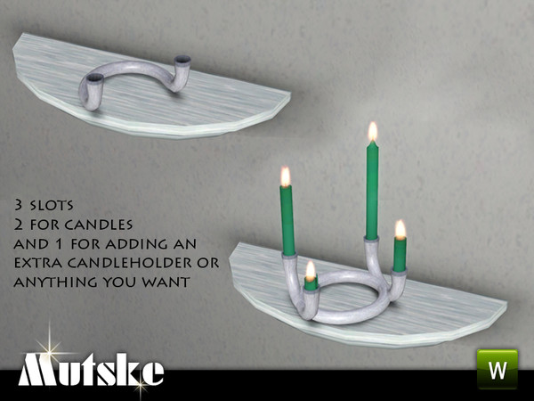 Sims 3 — Noel Candles Collection Gemini Candleholder by Mutske — This is a taper candleholder with 2 slots for the