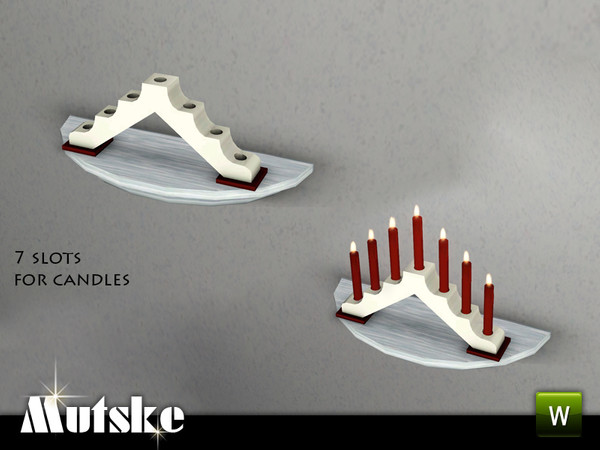 Sims 3 — Noel Candles Collection Arch Candleholder by Mutske — This is a taper candleholder with 7 slots for the candles.