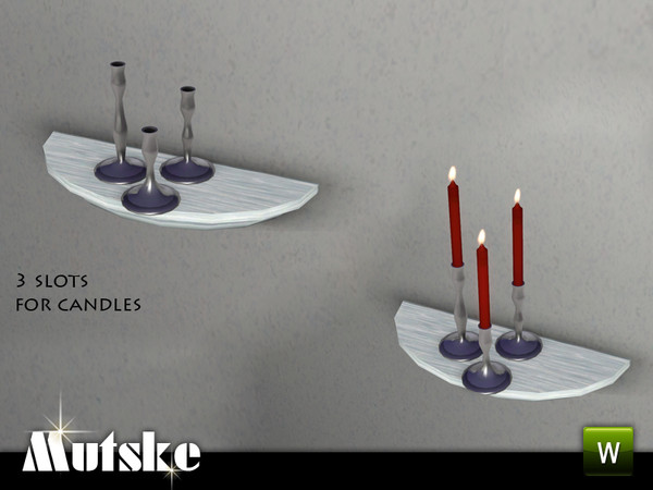 Sims 3 — Noel Candles Collection Santi Candleholder by Mutske — This is a taper candleholder with 3 slots for the