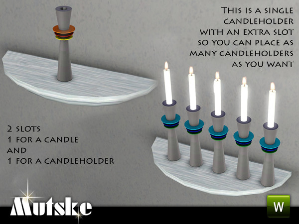 Sims 3 — Noel Candles Collection AdamEve Candleholder by Mutske — This is a taper candleholder with 2 slots,1 for the