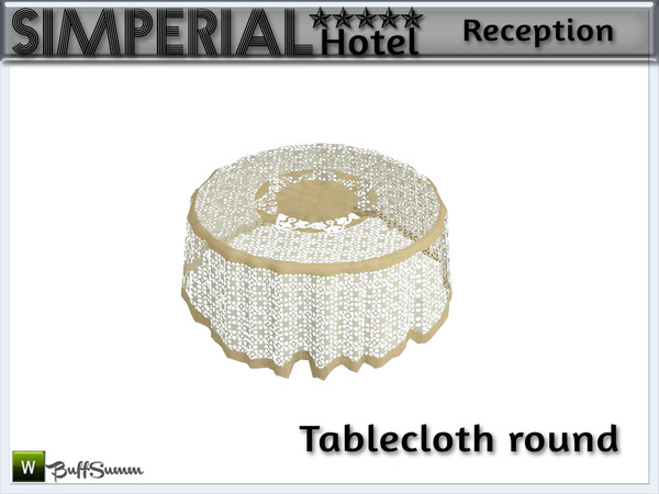 Sims 3 — Simperial Reception Tablecloth round by BuffSumm — Tablecloth matching the endtable. Part of the *Hotel