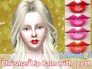Sims 3 — Christmas Lip Balm with Teeth by TsminhSims — A New makeup Set for your sims on Christmas Eve :D For Male and