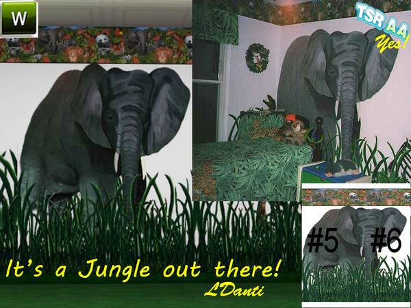 Sims 3 — JungleRoom_Mural_5_6 by ldanti2 — It's a Jungle out there! A Jungle themed Room for your little ones! This is a