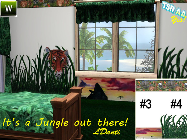 Sims 3 — JungleRoom_Mural_3_4 by ldanti2 — It's a Jungle out there! A Jungle themed Room for your little ones! This is a
