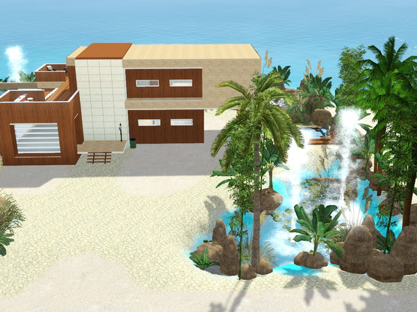 Sims 3 — Lagoon by gox352 — Beautiful small house for a young couple who like sunset in the middle of the ocean. Yard