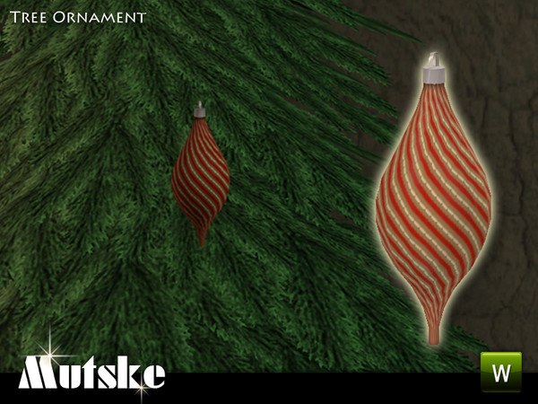Sims 3 — Christmas Tree Drop by Mutske — This is a Christmas ornament for the Christmas tree. 2 recolorable parts.