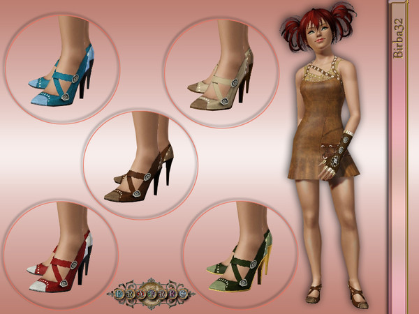 Sims 3 — Steampunk shoes high heels by Birba32 — Steampunk shoes with high heels, they are much more comfortable than it