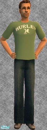 Sims 2 — Hurley Adult & Young Adult Outfits - 1 by frogger1617 — Hurley Brand Tshirts and Jeans for Adults and Youg