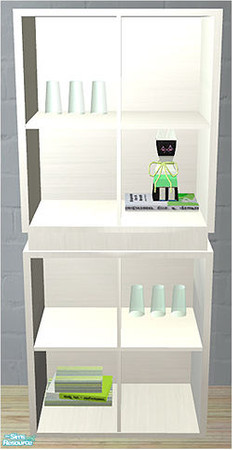 Sims 2 — now kitchen - shelf cabinet by linasometimes — Steffor\'s \"now\" kitchen in white/lightwood