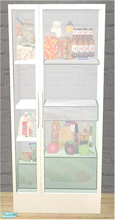 Sims 2 — now kitchen - fridge by linasometimes — Steffor\'s \"now\" kitchen in white/lightwood