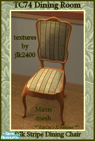 Sims 2 — TC74 Dining Room Silk Stripe Dining Chair by KatCat — Recolor of the \"ErgoSupreme Dining Chair\" from