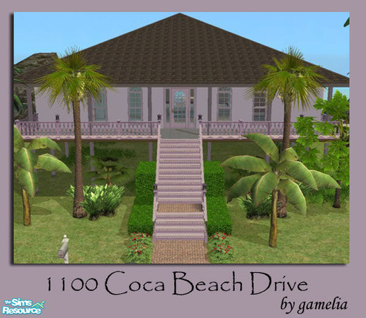 Sims 2 — Coca Beach: 1100 Coca Beach Drive by gamelia — Coca Beach vacation home. 3 bed, 2 bath, pier foundation home on