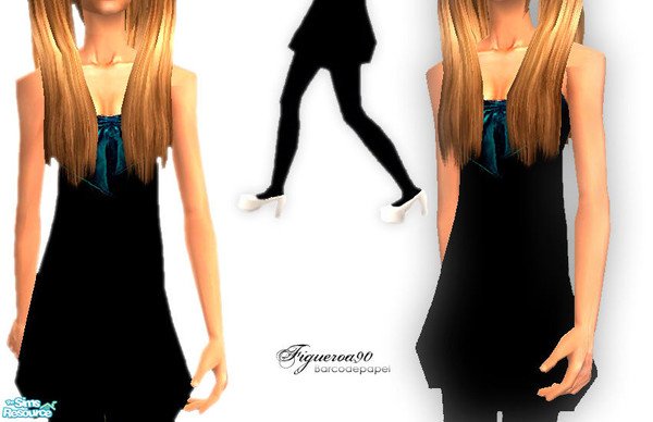 Sims 2 — BarcodePapel by Figueroa90 — Dress inspired in the shape of a ship. Delicate High Heels.