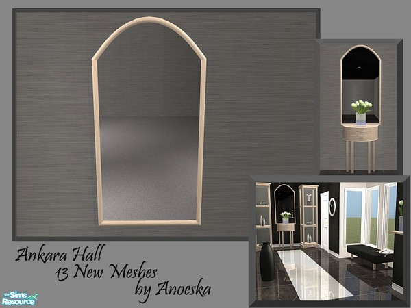 Sims 2 — Ankara Hall Mirror by AnoeskaB — Lightwood mirror with an extra menu-option: Sims can use this mirror to easy