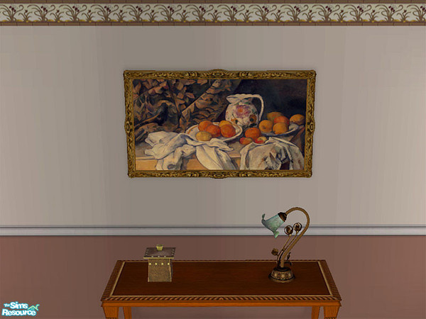 Sims 2 —  by Svealyn — Paul Cezanne, Still Life with a Curtain, 1895, The Hermitage Museum. 