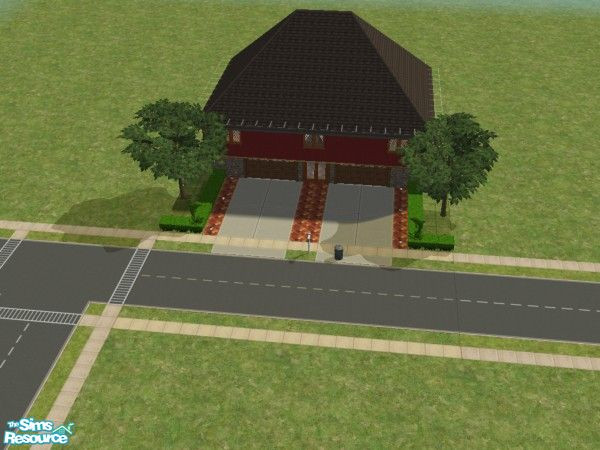 Sims 2 — West End House by reneeblaze — A house for the Sim with limited space. Two stall garage with house above. All