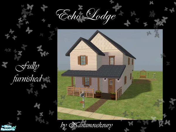 Sims 2 — Echo Lodge - Fully Furnished by Nanamouskoury — No longer a starter house, but furnished for a family of four.