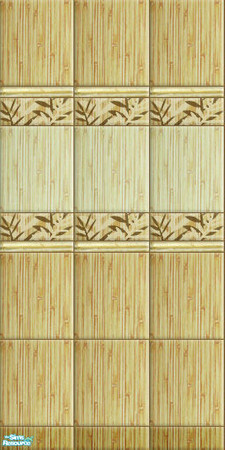 Sims 2 — Bamboo Desert - tiled wall 01 by perelinka — Tiled beige wall 01 with bamboo motif.