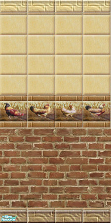 Sims 2 — HenHouse - wall03 by perelinka — Tiled wall with brick