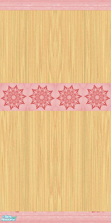 Sims 2 — Soft Dawn Nursery - Aurora Wall by Riverwillows — Lovely pine and soft pink wall. Part of the Soft Dawn Nursery
