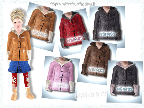 Sims 3 — Lined Duffle Fur Coat (Child - unisex) by natef005 — Hi! I hope you enjoy my creation!