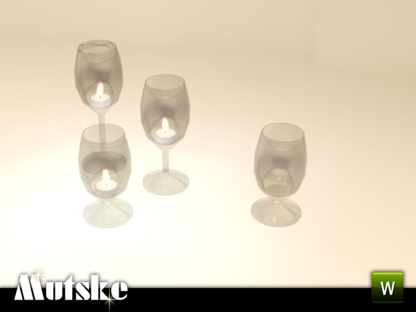 Sims 3 — Candles Collection Wineglass Small by Mutske — This is a candleholder with 2 slots, 1 for a candle and 1 for an