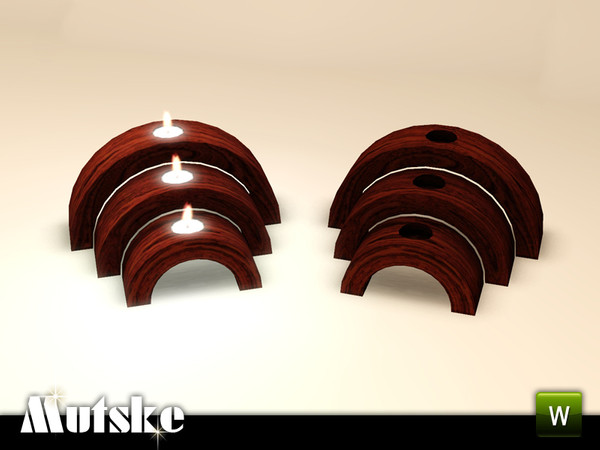 Sims 3 — Candles Collection Bridge Candle Holder by Mutske — This is a candleholder with 3 slots. 4 recolorable parts.